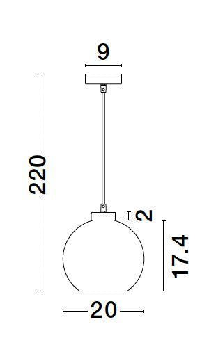 Nova Luce Pendelleuchte Hängeleuchte PALMER E27 LED Schwarz dimmbar Glas Ø 20cm - 5212017430946