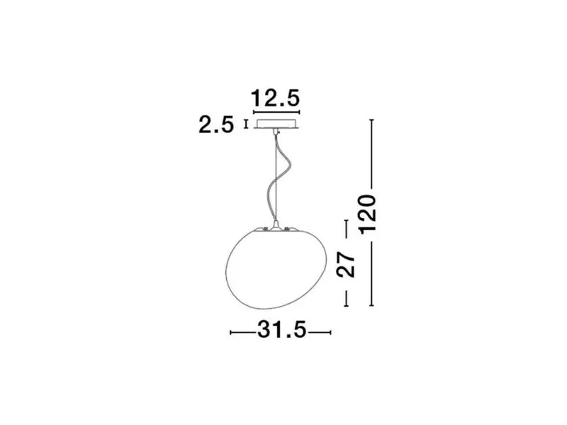 B-Ware Nova Luce Pendelleuchte Hängelampe Ciottoli Glas Weiß Aluminium E27 Led Innen - 5212017439734