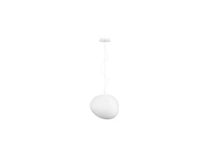 B-Ware Nova Luce Pendelleuchte Hängelampe Ciottoli Glas Weiß Aluminium E27 Led Innen