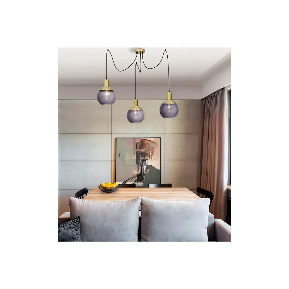 B-Ware Nova Luce Pendelleuchte Hängelampe Odessa Kugeln Rauchglas Led Siehe Text/F898 - 5212017414113