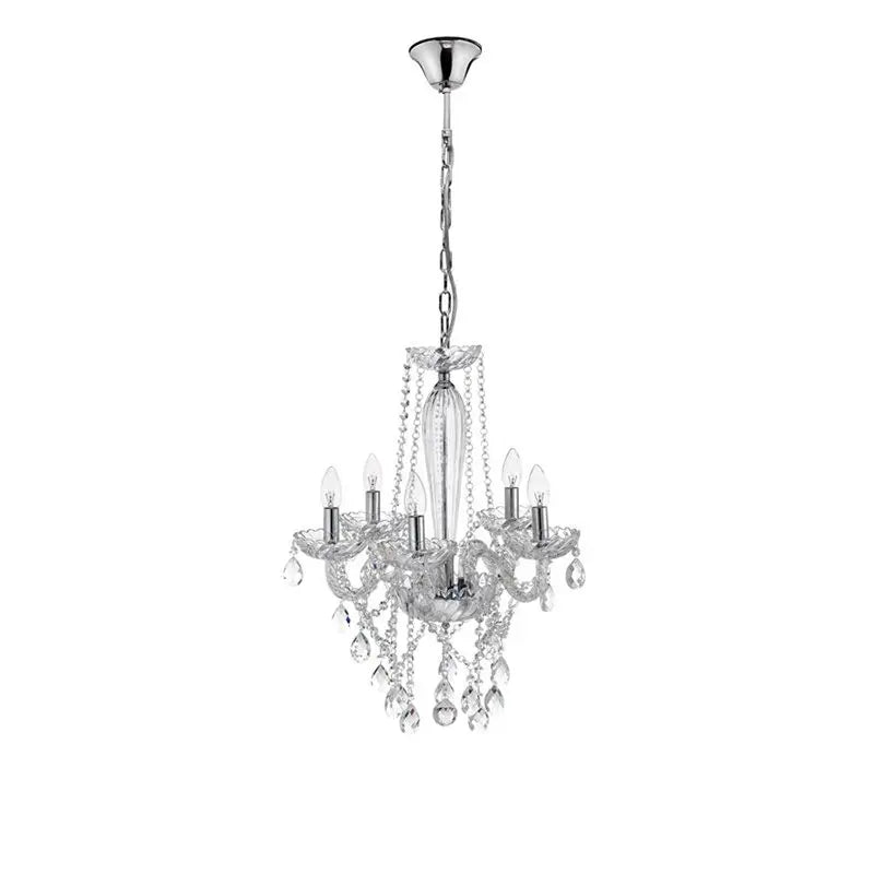 B-Ware Nova Luce Pendelleuchte Kronleuchter Mozart Chrom Glas Kristall E14 Led ø 58 Cm - 5212017401342