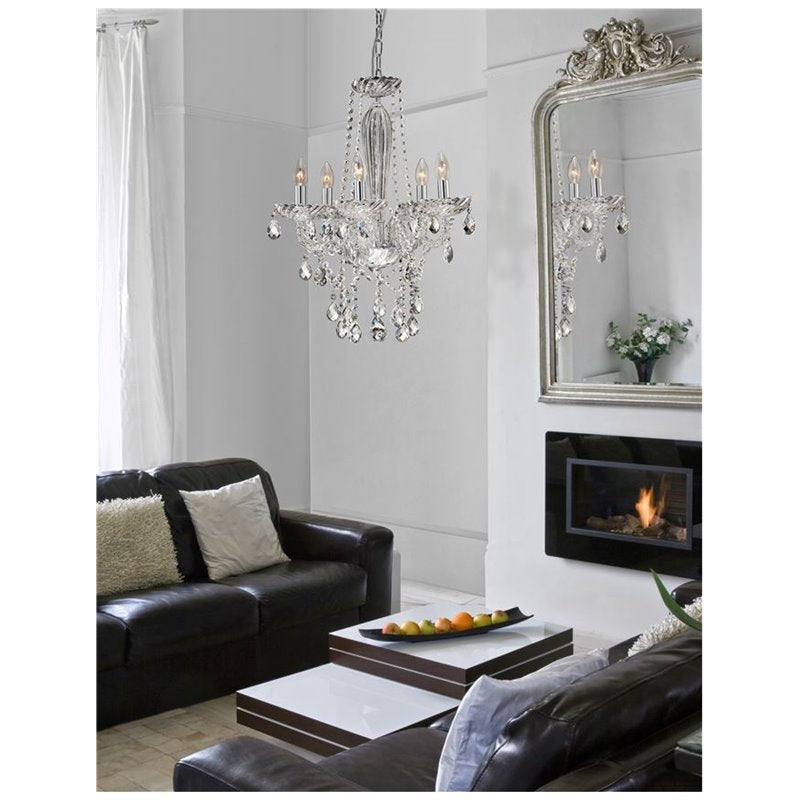 NOVA LUCE Pendelleuchte Kronleuchter MOZART Chrom Glas Kristall E14 LED Ø 58 cm - 5212017401342