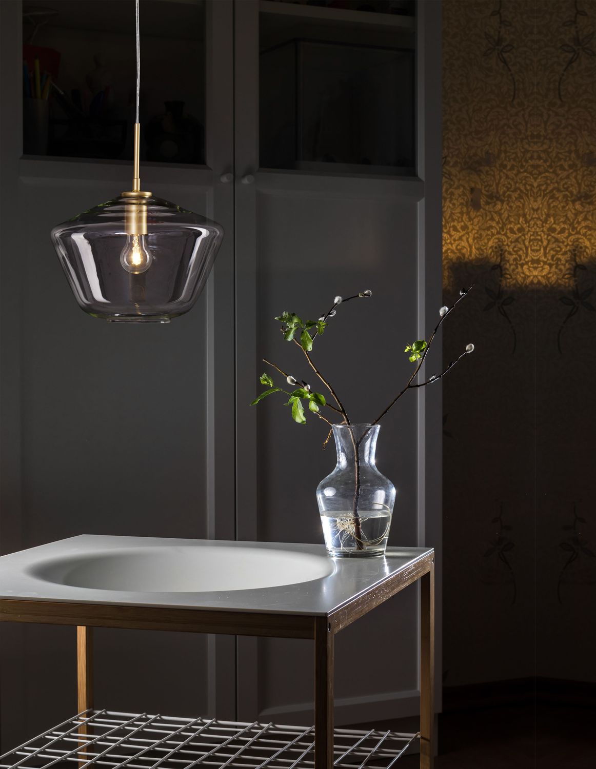 Nova Luce Pendelleuchte Hängeleuchte PRISMA Gold E27 LED dimmbar Glas 124x30 cm - 5212017420893