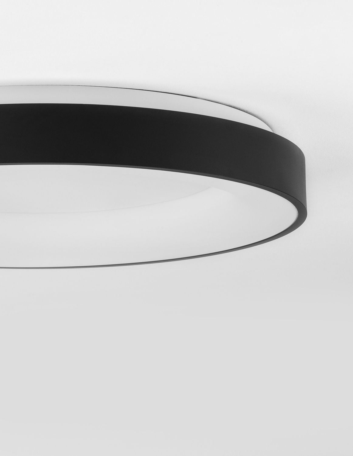 Nova Luce Deckenleuchte Deckenlampe LED RANDO THIN Schwarz Warmweiß dimmbar 60cm - 5212017420107