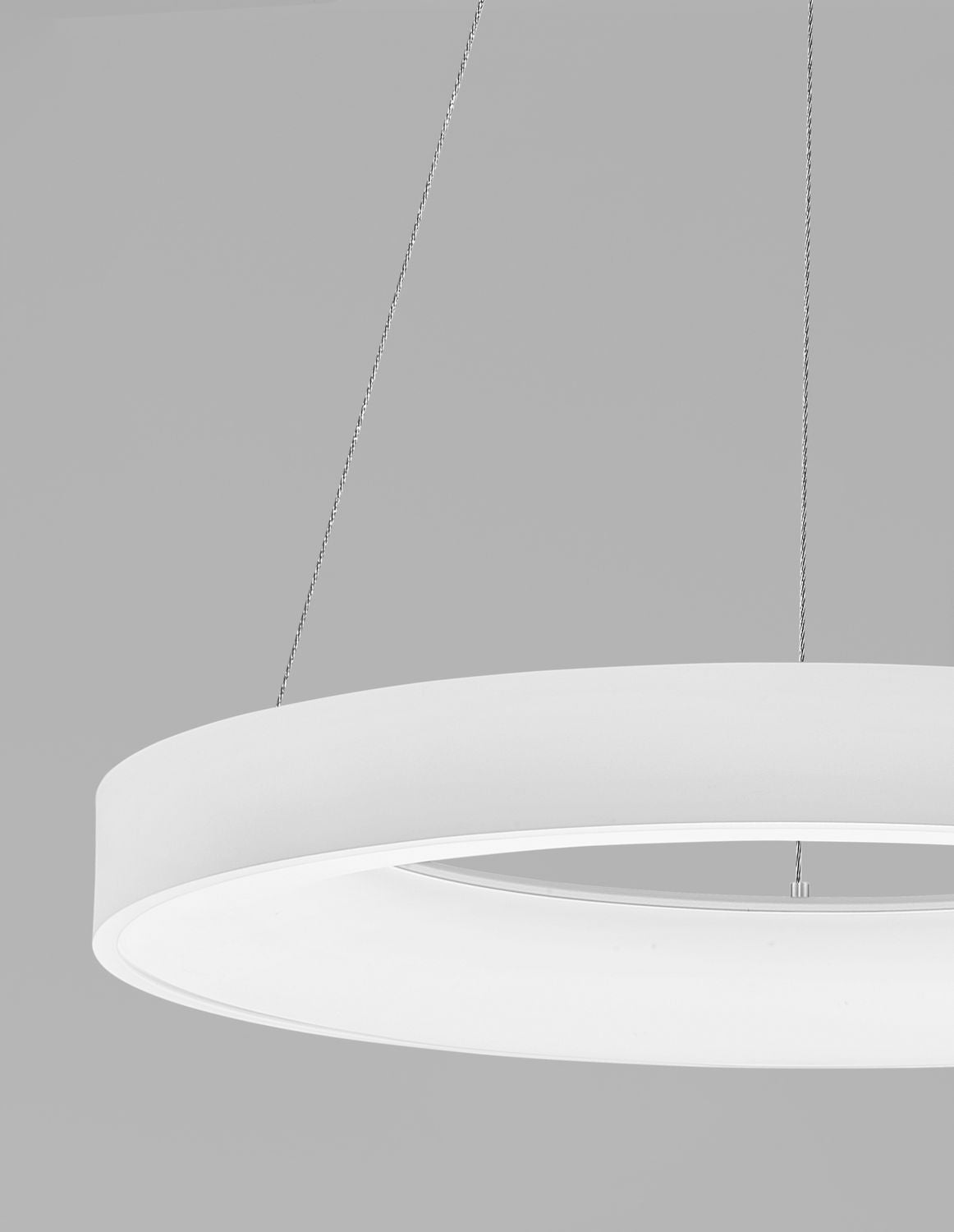 Nova Luce Pendelleuchte Hängeleuchte LED Weiß RANDO THIN Warmweiß dimmbar 60 cm - 5212017420213