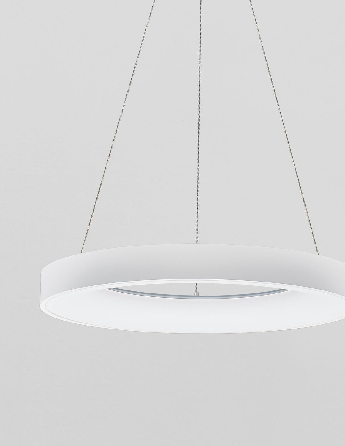 Nova Luce Pendelleuchte Hängeleuchte LED Weiß RANDO THIN Warmweiß dimmbar 60 cm - 5212017420213