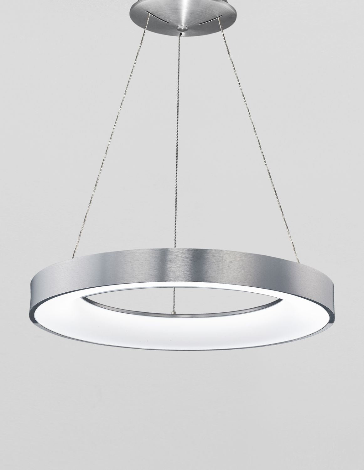 Nova Luce Pendelleuchte Hängeleuchte LED RANDO THIN Silber Warmweiß dimmbar 60cm - 5212017420251