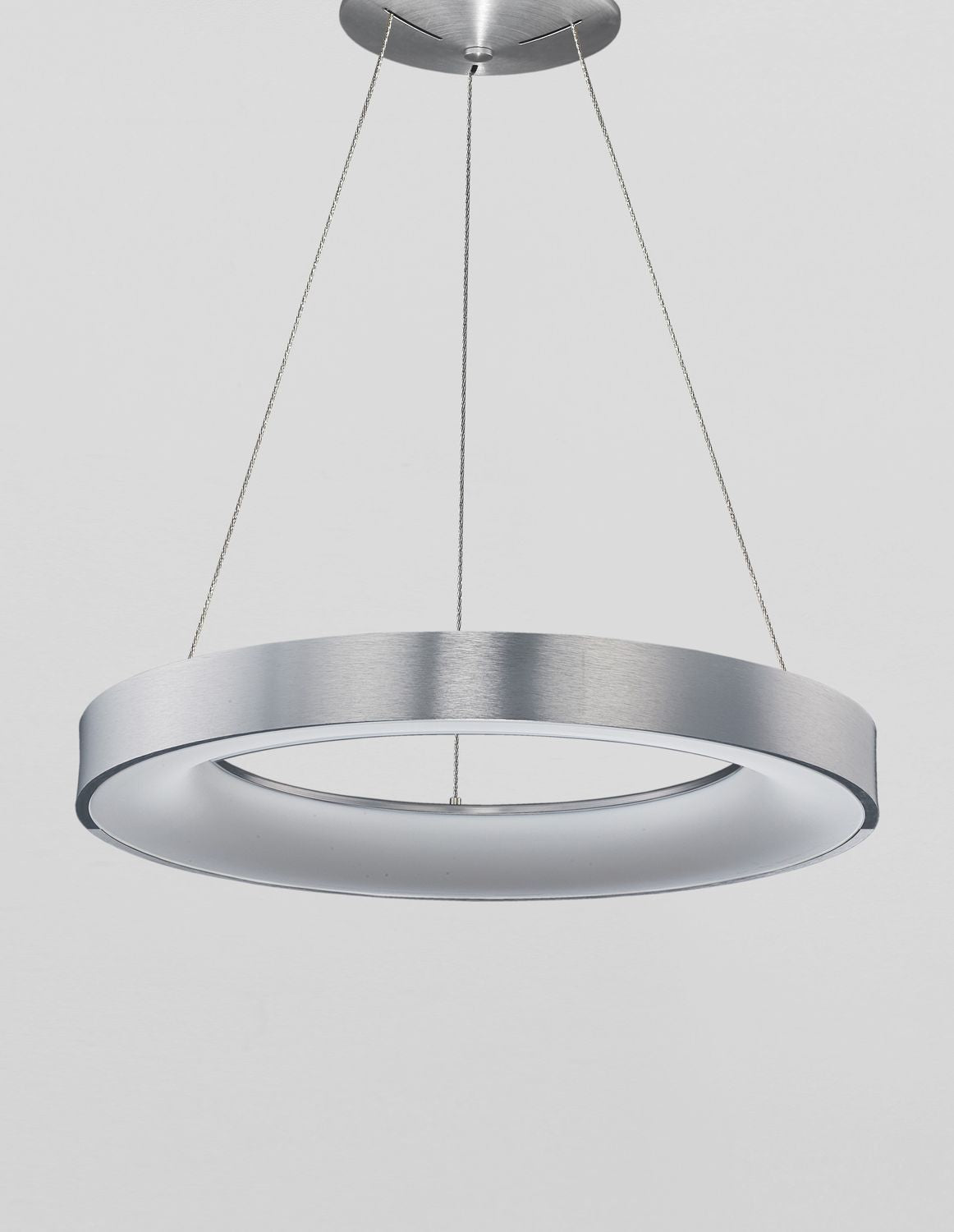 Nova Luce Pendelleuchte Hängeleuchte LED RANDO THIN Silber Warmweiß dimmbar 60cm - 5212017420251