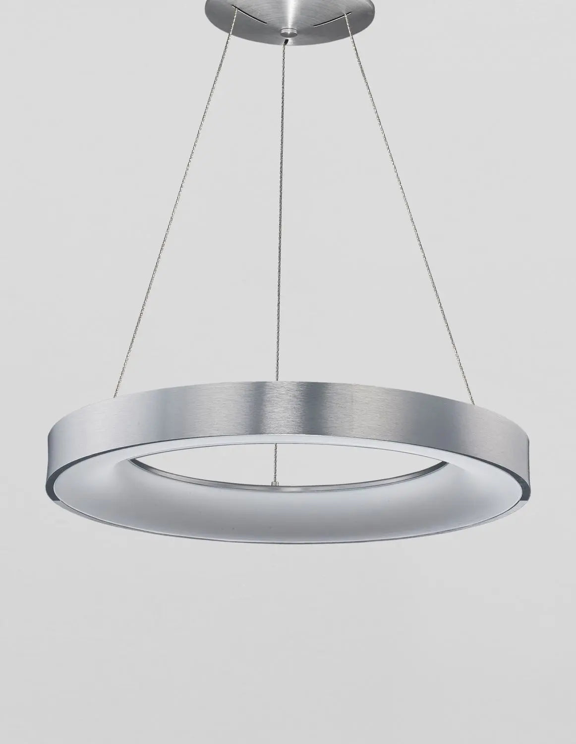 B-Ware Nova Luce Pendelleuchte Hängeleuchte Led Rando Thin Silber Warmweiß Dimmbar 60cm - 5212017420251
