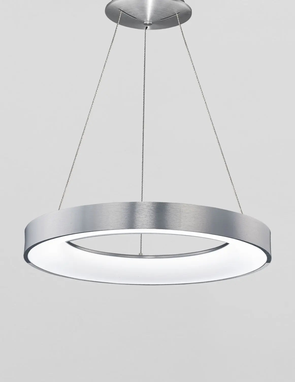 B-Ware Nova Luce Pendelleuchte Hängeleuchte Led Rando Thin Silber Warmweiß Dimmbar 60cm - 5212017420251