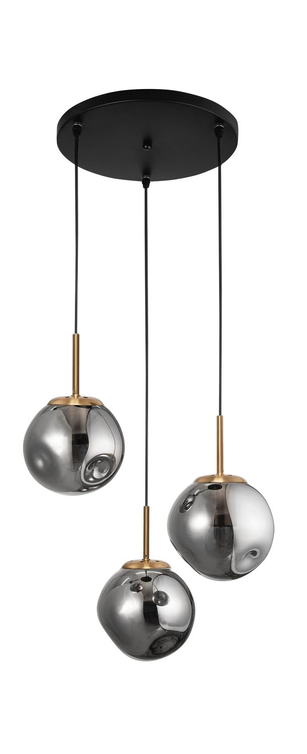 Nova Luce Pendelleuchte Hängeleuchte SPADA Gold E27 LED 3-flammig dimmbar Glas - 5212017420978