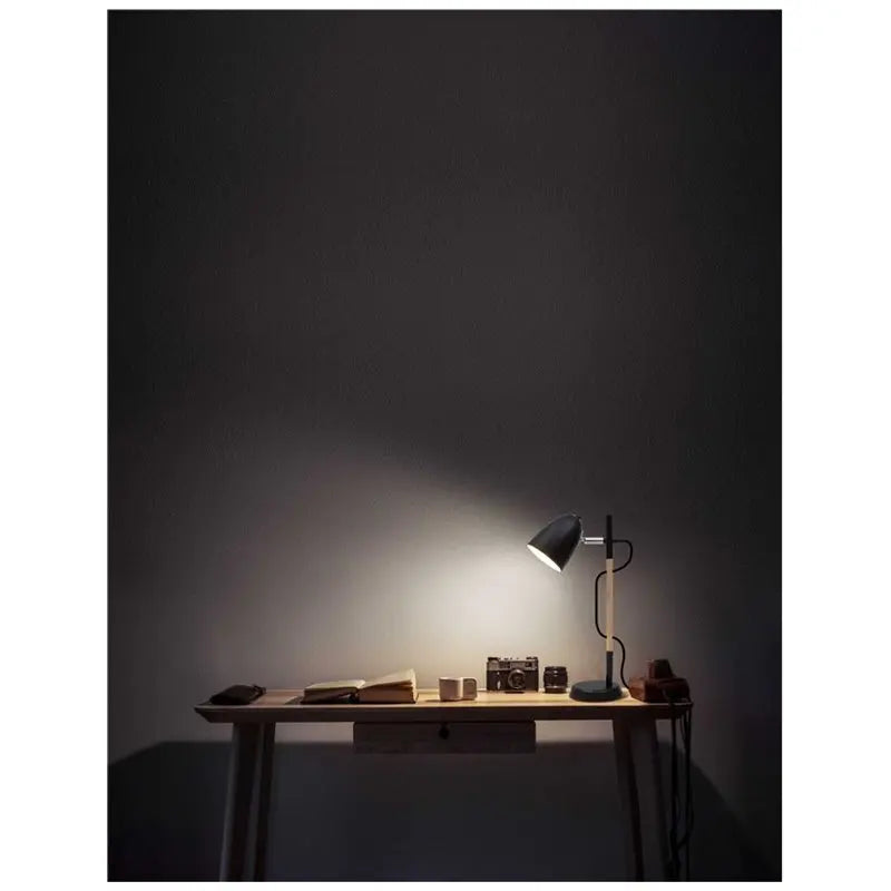 B-Ware Nova Luce Tischleuchte Lampe Alina Holz Schwarz Schreibtischleuchte E27 Led 42cm - 5212017414144