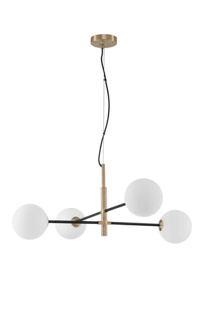 B-Ware Nova Luce Pendelleuchte Hängeleuchte Vitra G9 Led 4fach Gold Dimmbar Glas Metall