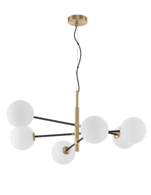 B-Ware Nova Luce Pendelleuchte Hängeleuchte Vitra Gold Glas Dimmbar 6 Flammig G9 Led