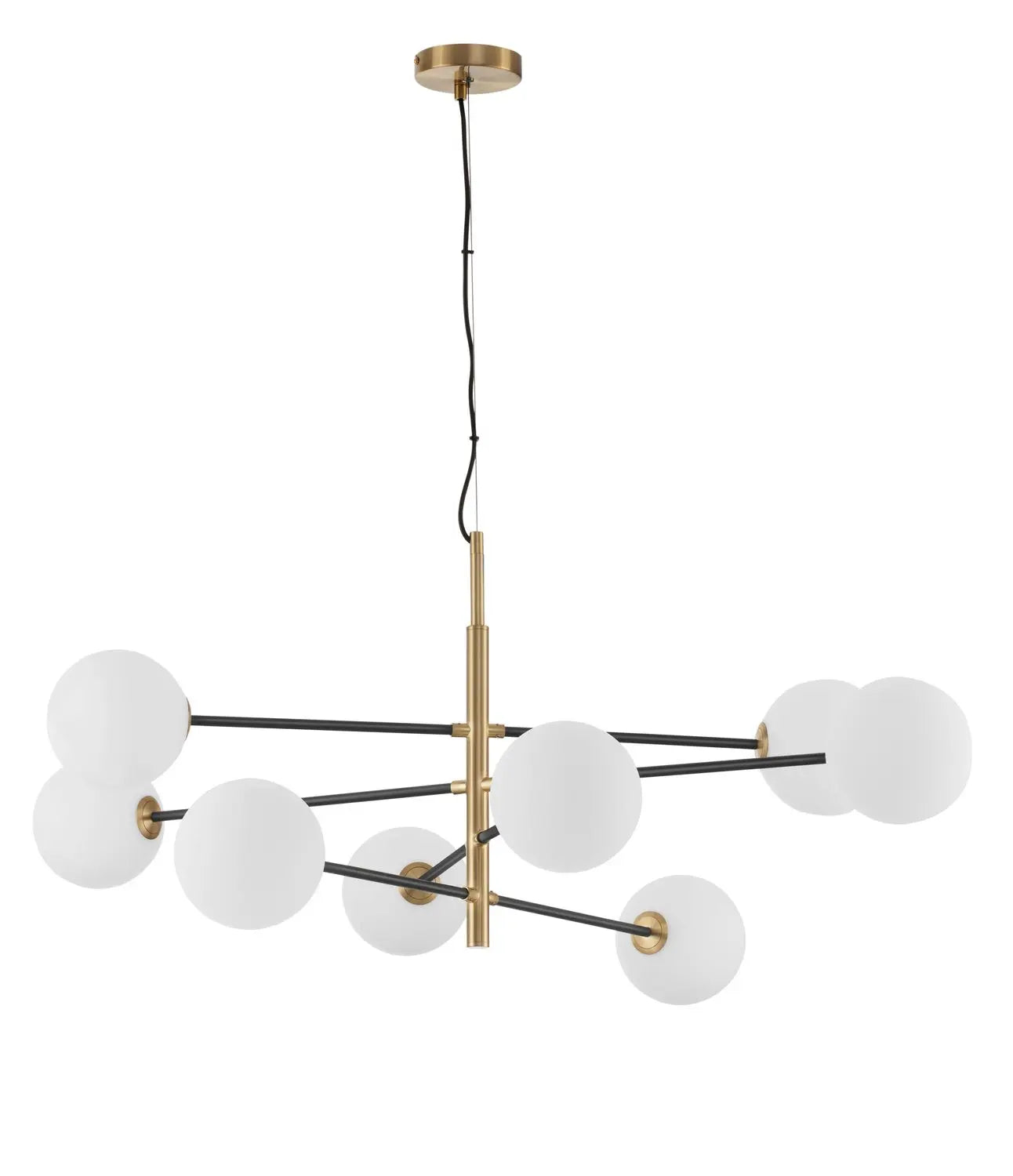 B-Ware Nova Luce Pendelleuchte Hängeleuchte Vitra G9 Led 8fach Gold Dimmbar Glas Metall - 5212017424037