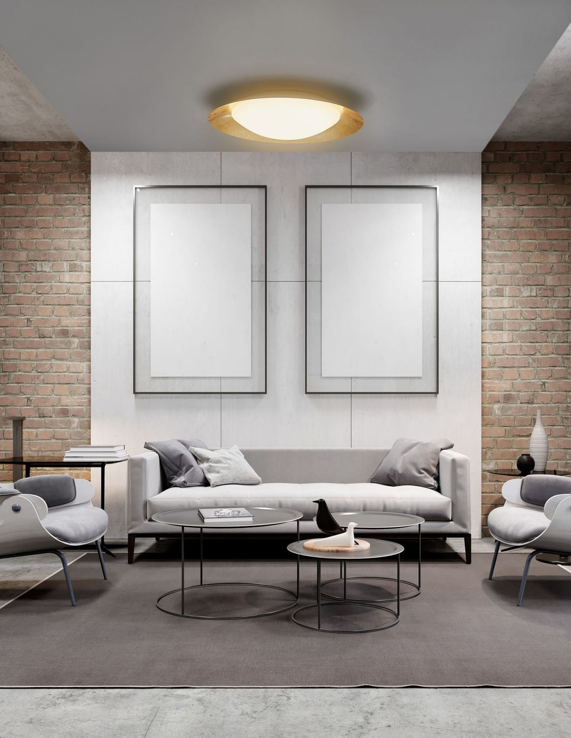 Nova Luce Deckenleuchte Deckenlampe ZANO LED Blattgold Warmweiß dimmbar 50 cm - 5212017425843