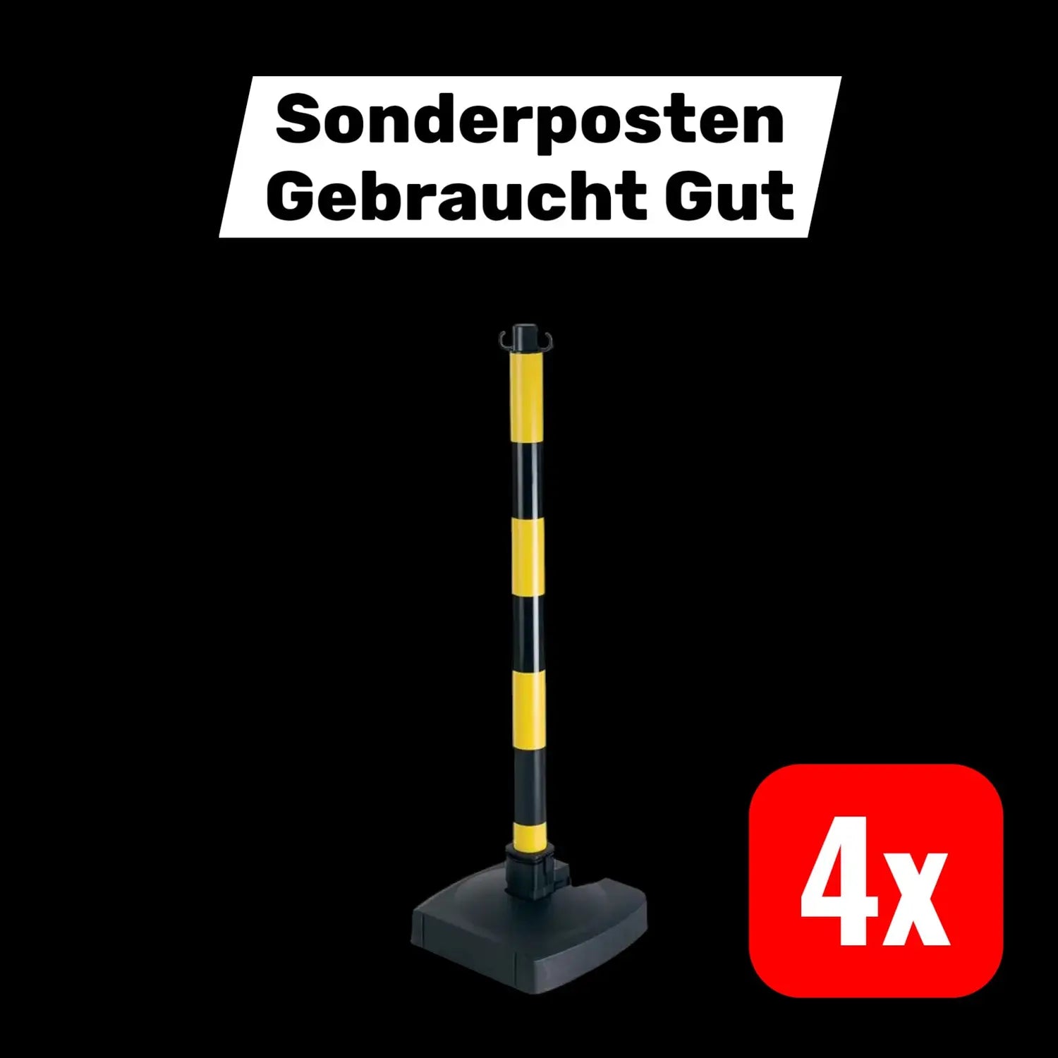 B-Ware Novap Pvc Pfosten Markierungspfosten Gelb Schwarz Bi Pose Sockel 4kg 4 Stück - 3306482000017