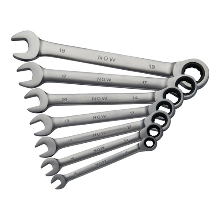 B-Ware Now Knarrenringmaulschlüsselsatz Set Ringschlüssel Sw 8 19mm Gerade 7tlg Box