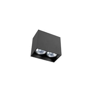 B-Ware Nowodvorski Downlight Spot Gap Eckige Form Zweiflammig Schwarz Aluminium Gu10