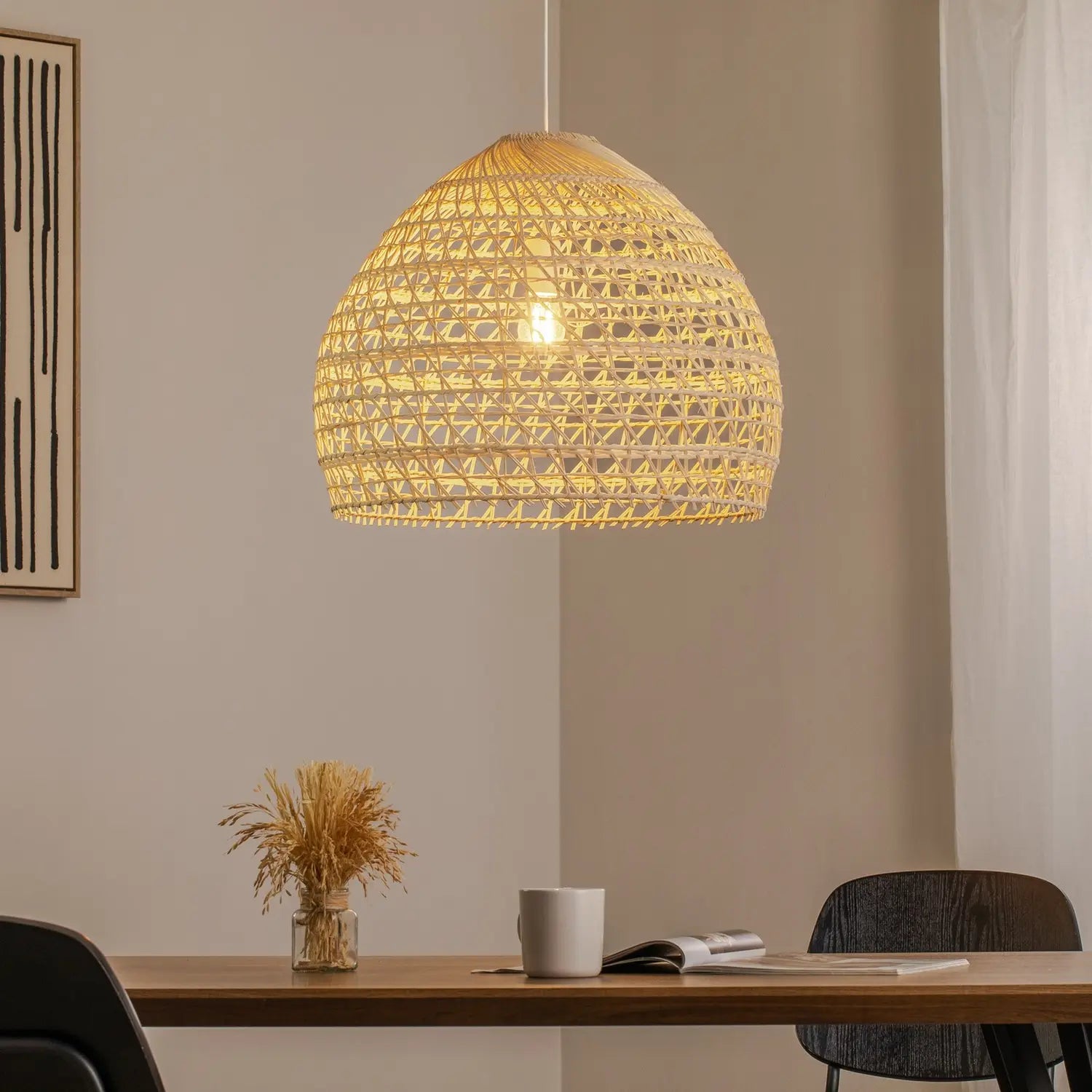 B-Ware Nowodvorski Hängeleuchte Pendelleuchte Lampe Rattan Holz Stahl Siehe Text/Foto - 5903139111522