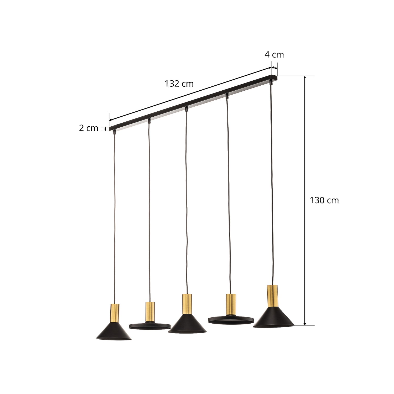 B-Ware Nowodvorski Hängeleuchte Pendelleuchte Hermanos V Schwarz Messing Stahl - 5903139803298