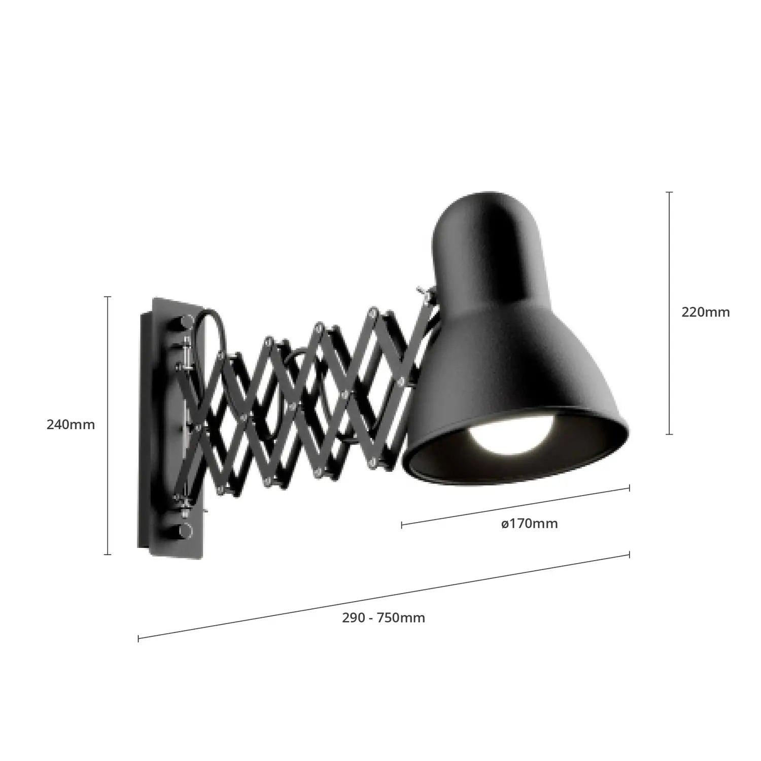 B-Ware Nowodvorski Lighting Wandleuchte Wandlampe Harmony Scherenarm Lampe Schwarz - 5903139989091