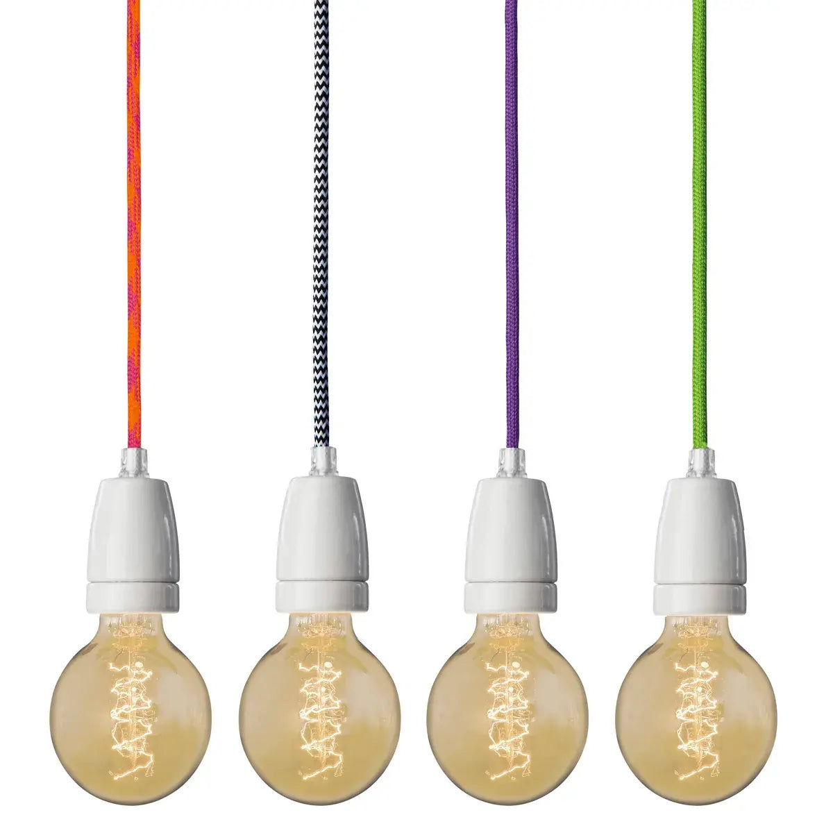 B-Ware Nud Collection Pendelleuchte Hängelampe Classic White Grau Textilkabel Porzellan - 7340007432194