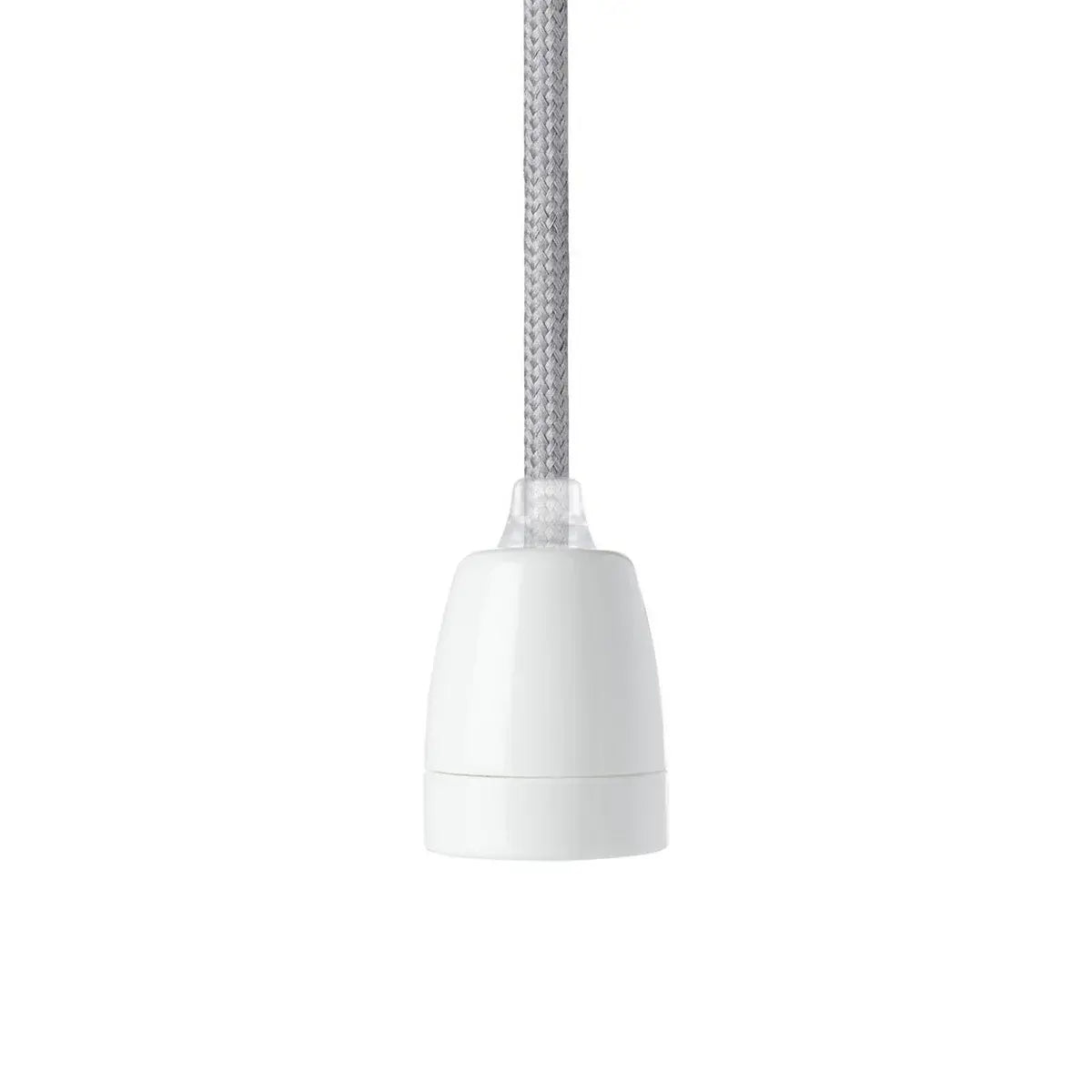 B-Ware Nud Collection Pendelleuchte Hängelampe Classic White Grau Textilkabel Porzellan - 7340007432194