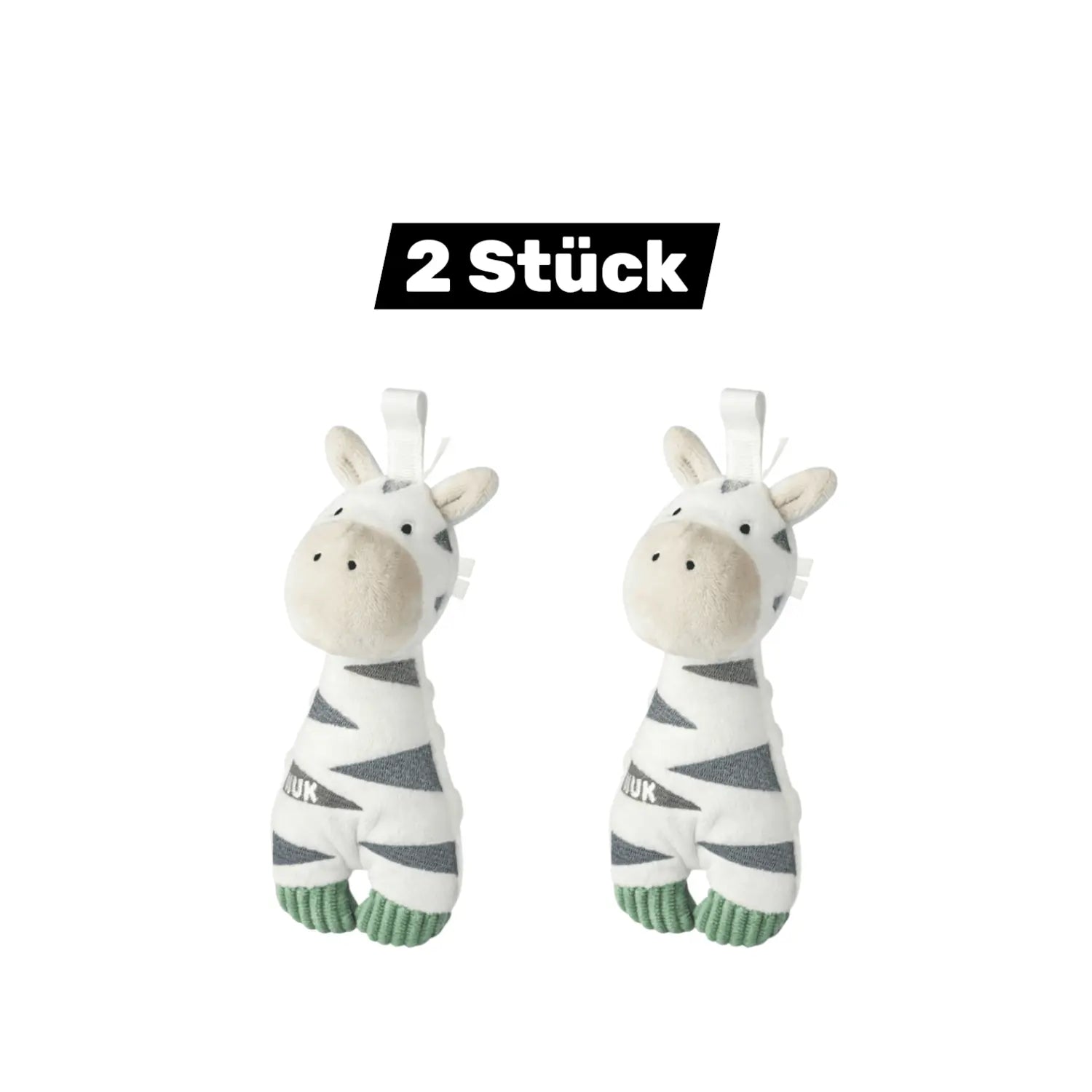 Nuk Little Friend Mit Schnuller Baby Zebra Kuscheltier 2 Stück B-Ware - 4008600425618
