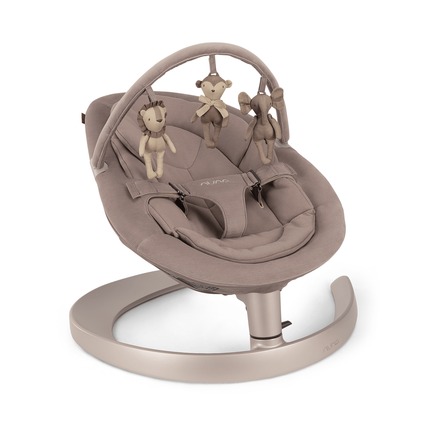 Nuna Wippe Schaukel Babywippe Cedar Beige Bio Baumwolle Mesh 3 Punkt Gurt B-Ware - 8720874761938