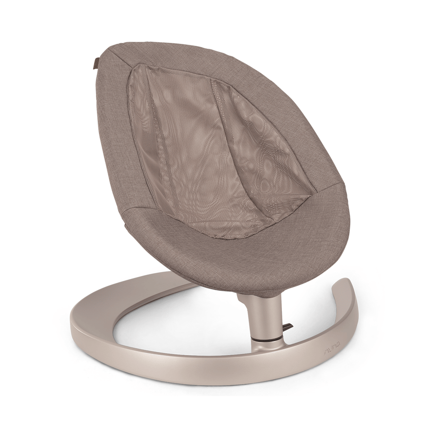 B-Ware Nuna Wippe Schaukel Babywippe Cedar Beige Bio Baumwolle Mesh 3 Punkt Gurt