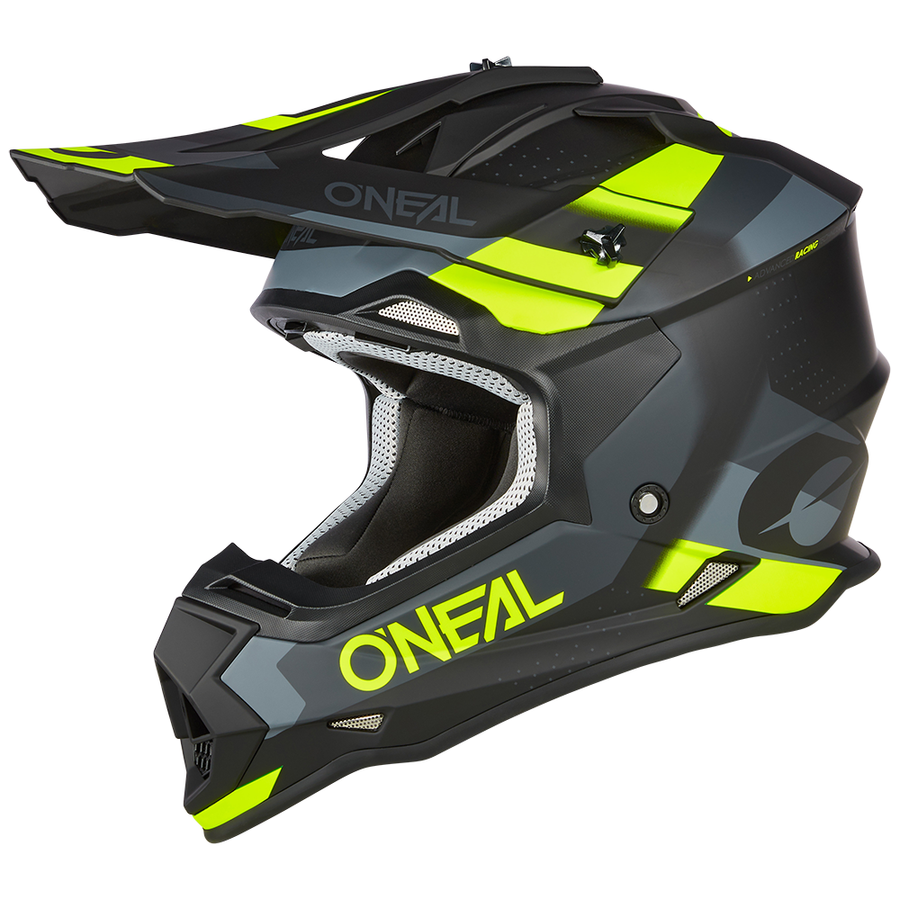 O'neal Motocross Helm Motorradhelm Helm 2 Srs Spyde V.23 Gr. M Schwarz/Grau/Neon B-Ware - 4046068599182