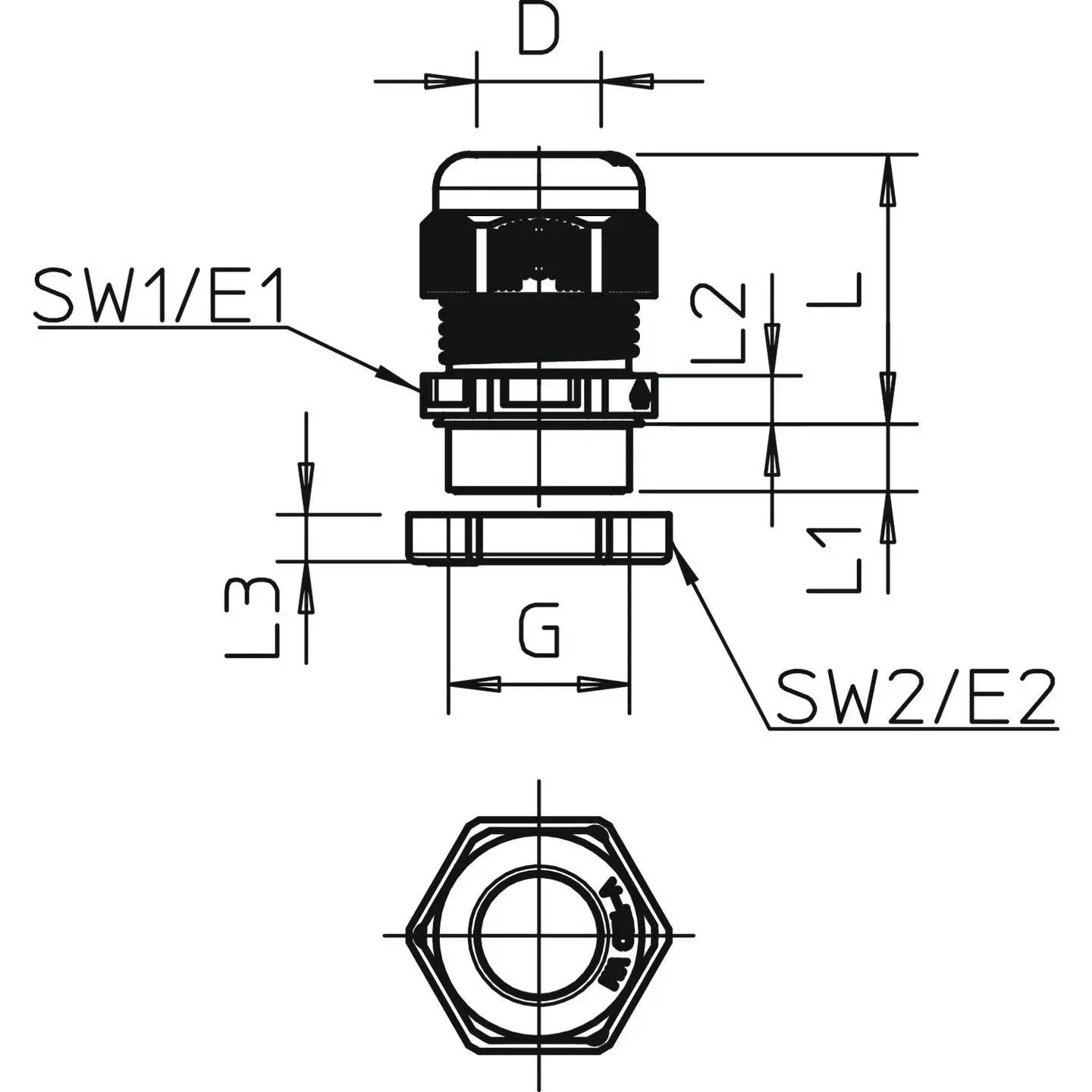 B-Ware Obo Bettermann Kabelverschraubung 1,5mm Tülle Kunststoff Lichtgrau 50 Stück - 4012195865117
