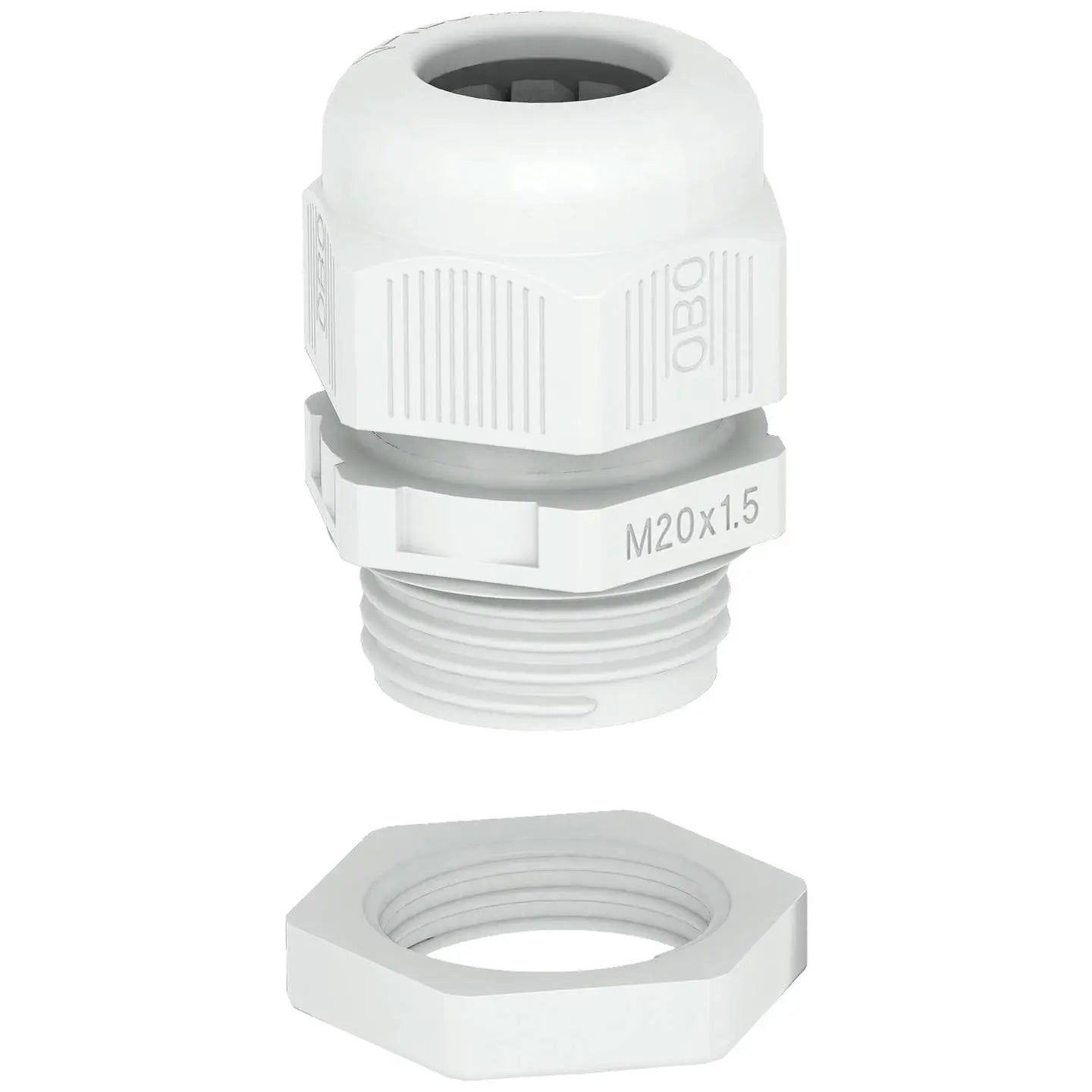 B-Ware Obo Bettermann Kabelverschraubung 1,5mm Tülle Kunststoff Lichtgrau 50 Stück - 4012195865117