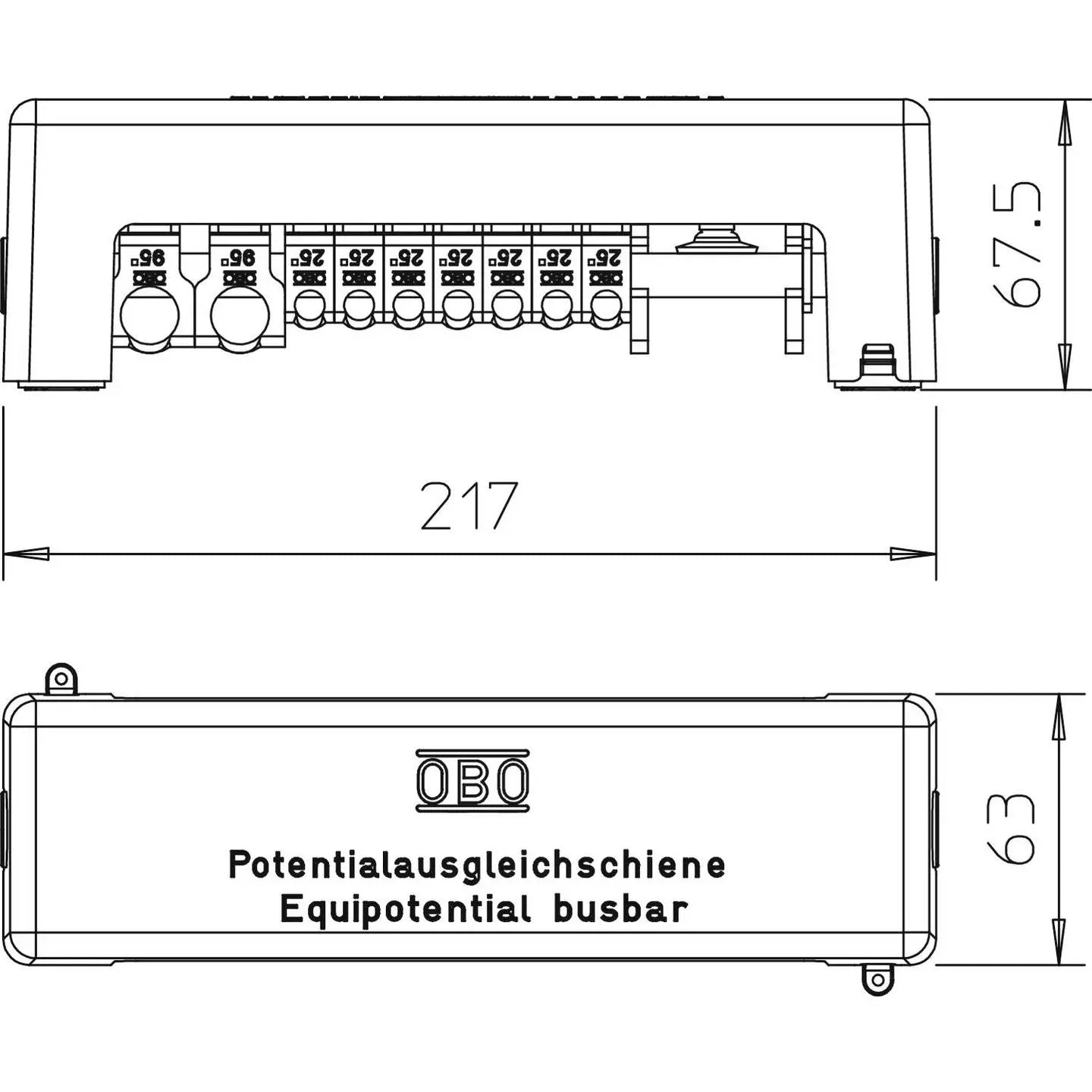 B-Ware Obo Bettermann Potentialausgleichsschiene Erdungsschiene Vde Potentialausgleich  - 4012195378556