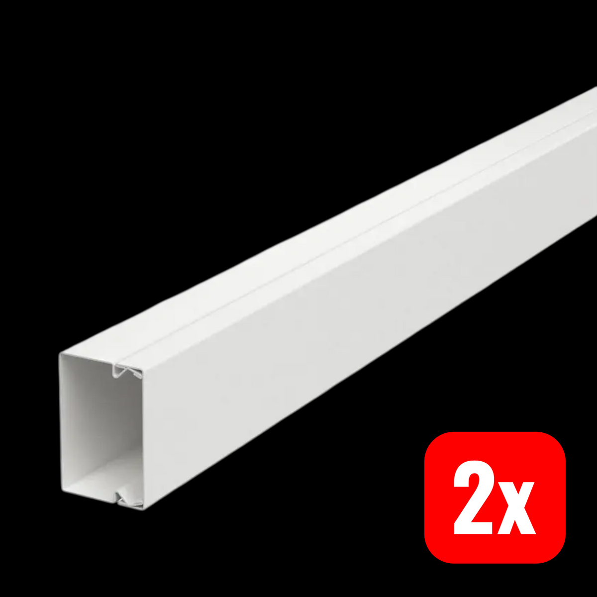 OBO Bettermann Kabelkanal 6248519 Kabelschacht Reinweiß Stahl 200x6x4 cm 2 STÜCK - 4012196313570