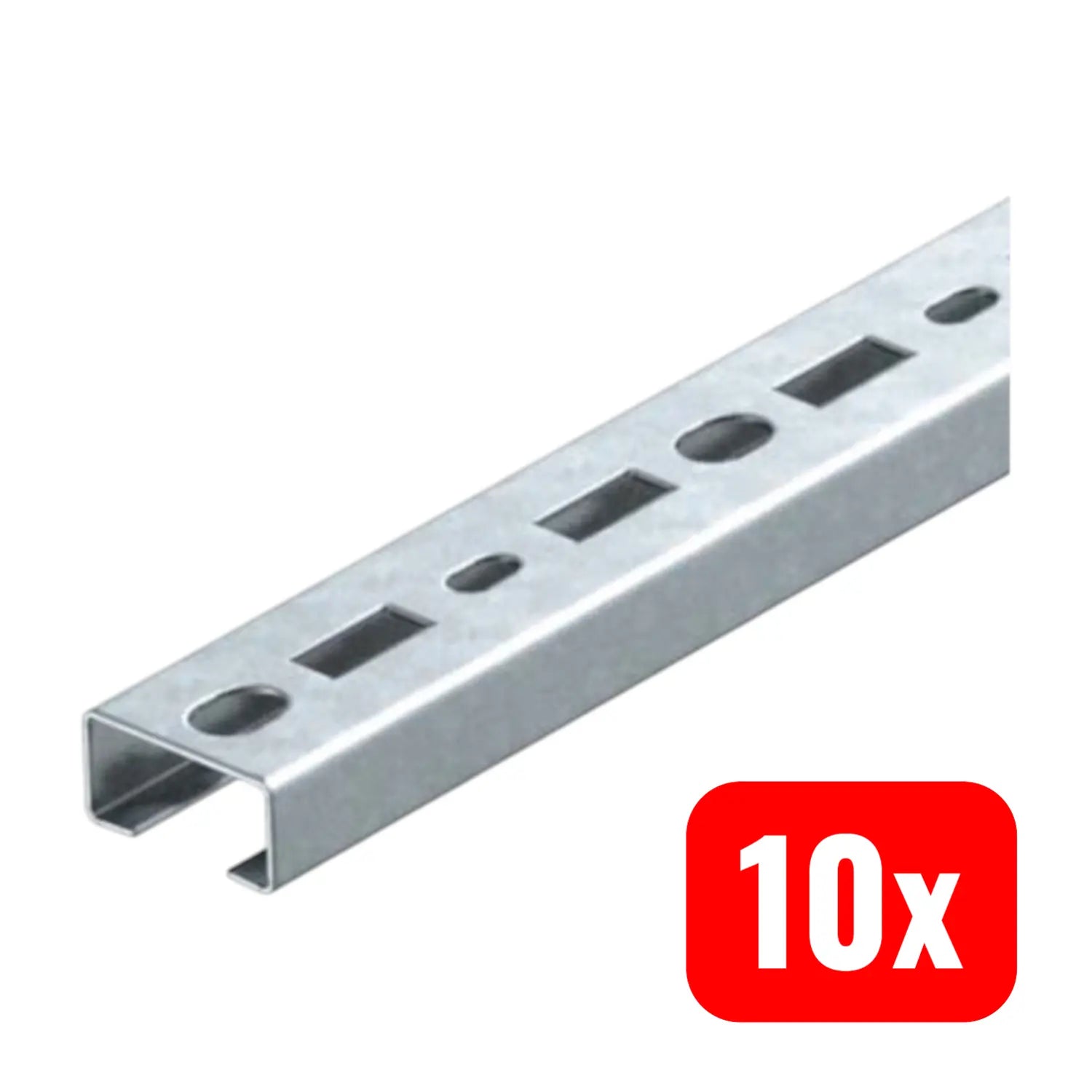 B-Ware Obo Bettermann Profilschiene C Schiene Kabel Stahl Bandverzinkt 2000mm 10 Stück - 4012195038771