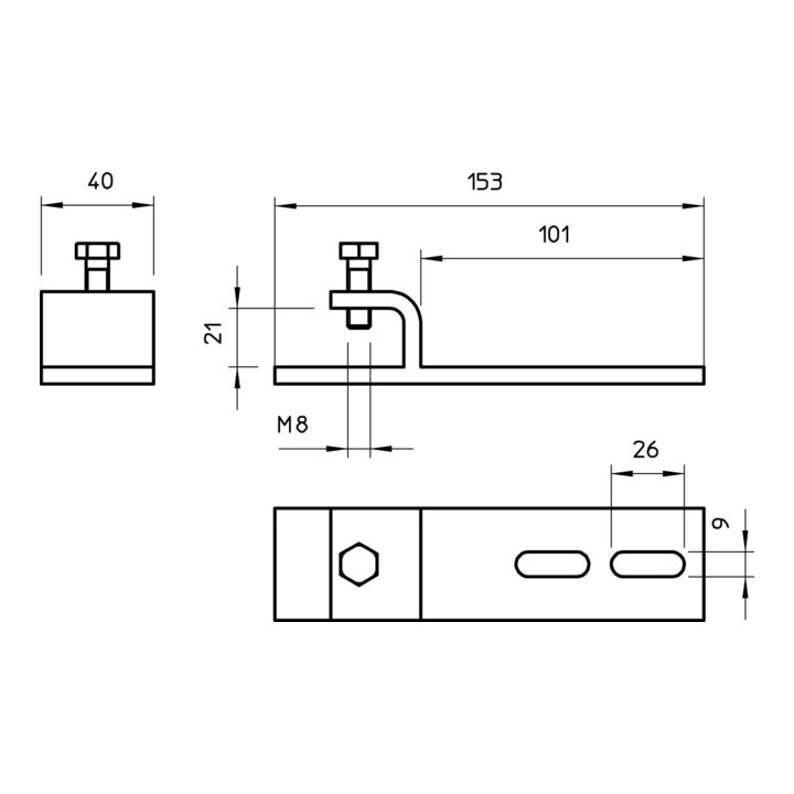 Obo Bettermann Befestigungsklemmstück Klemmstück Trassenverlauf Stahlträger B-Ware - 4012196079896