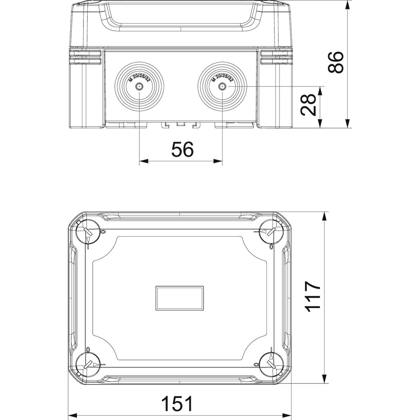 B-Ware Obo Bettermann X06 T G M25  Abzweigdose Verteilerkasten 30 Stück - 4012196617623