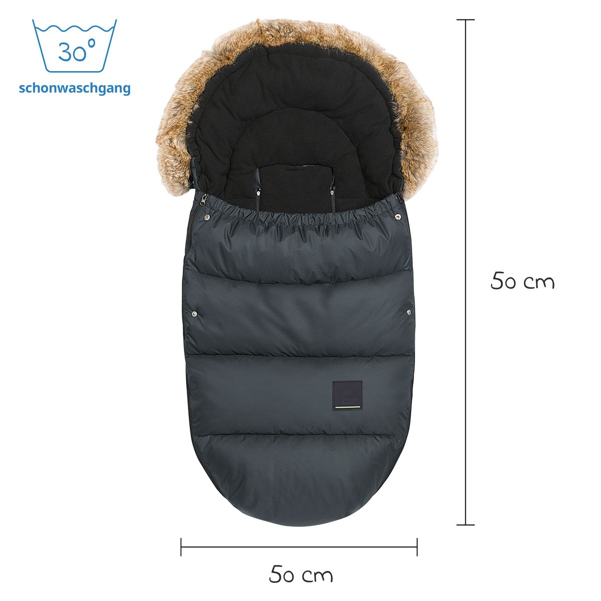 odenwälder Fußsack Babyschlafsack Marlon Kinderwagen anthrazit 24 - 4005226236789