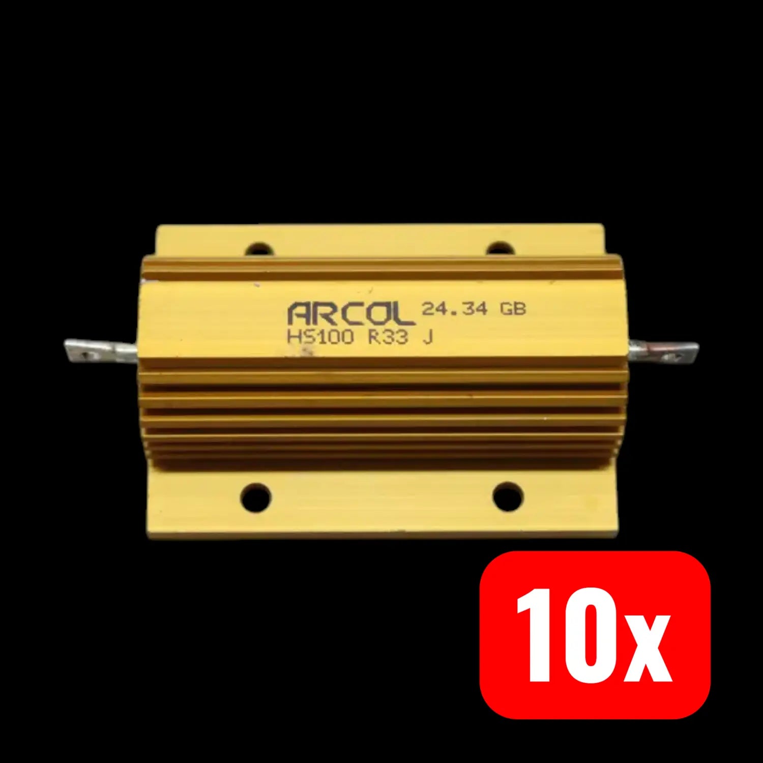 B-Ware Ohmite Hs100 0,33ω 100 W Drahtwiderstand Aluminiumgehäuse 5% 10 Stück - 1