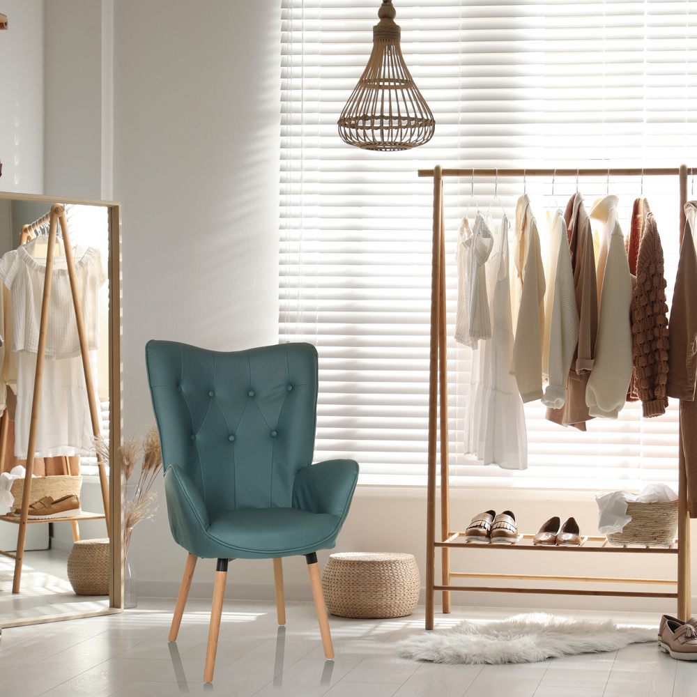 B-Ware Hjh Living Ohrensessel Sessel Havenio Stoff Loungesessel Vintage Mint - 4064323045175