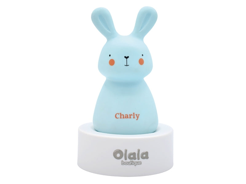 Olala boutique Nachtlicht Lampe Häschen Blau LED Induktion USB Vinyl PVC - 3760027580356