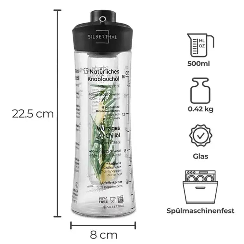 B-Ware Silberthal ölflasche Ausgießer Kräuteröl Glasfilter 500ml Spülmaschinenfest - 4260470462210