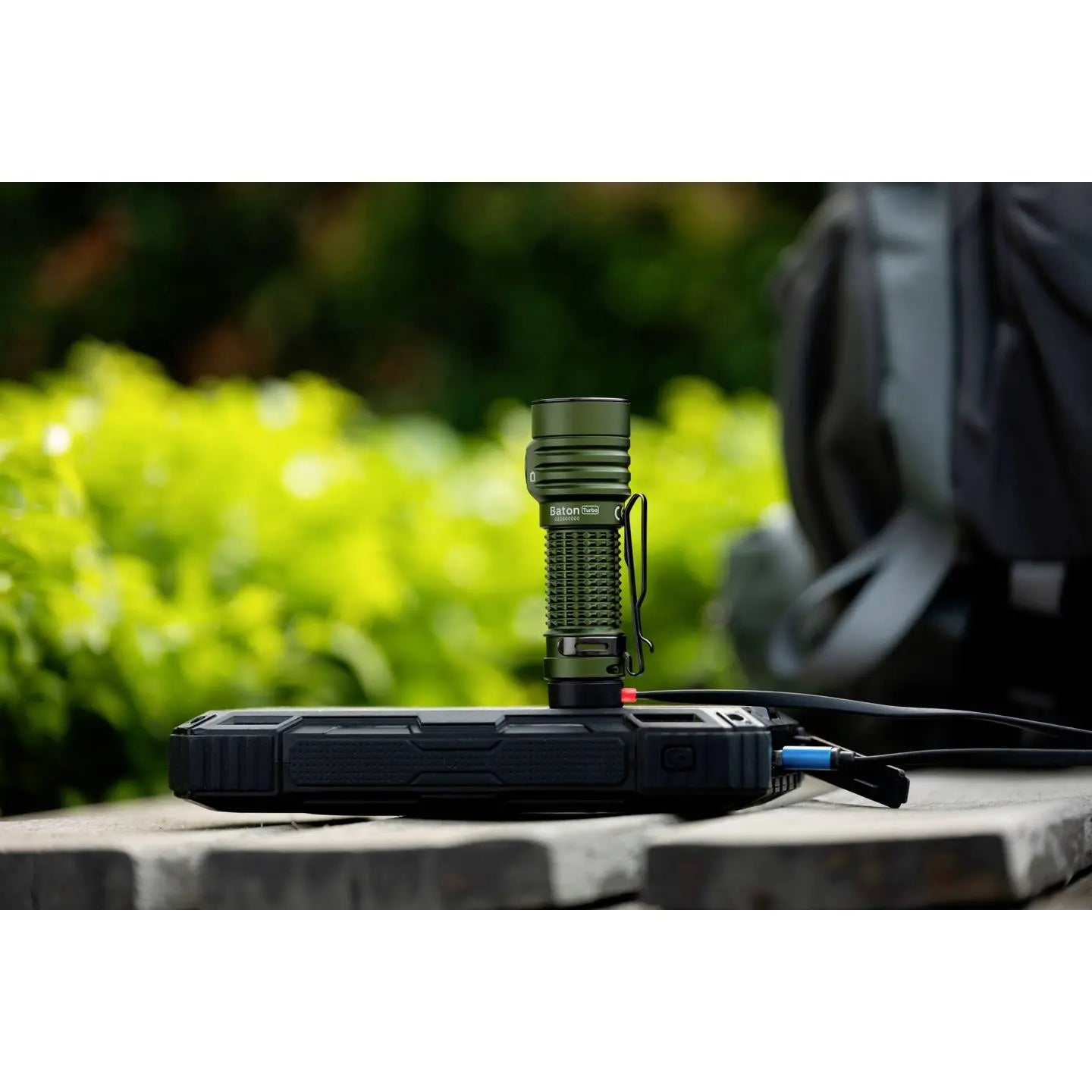 B-Ware Olight Taschenlampe Lampe Baton Turbo Led Akku Grün Outdoor Clip Magnet