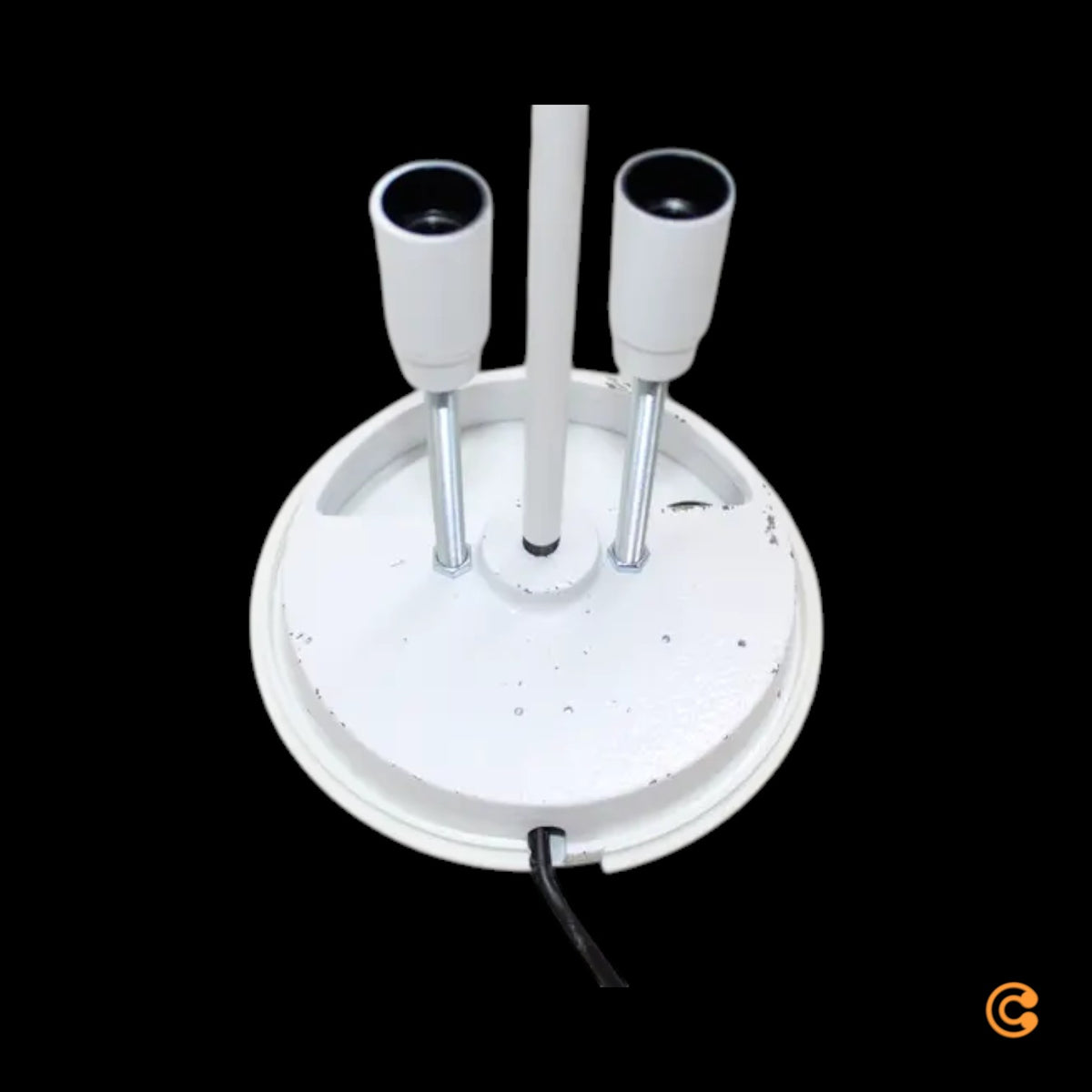 Oluce Atollo Tischleuchte Opalglas 70 cm E27 Metall Glas Weiß 230V 50Hz - 4250298729008