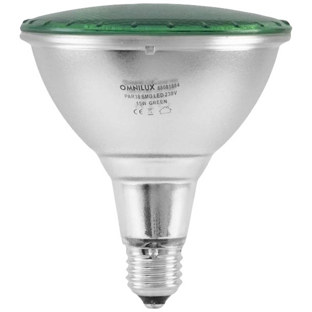 Omnilux Lampe Leuchtmittel LED E27 Grün PAR38 121 x 135 mm 50 Grad 15 W 2 STÜCK - 4026397579949