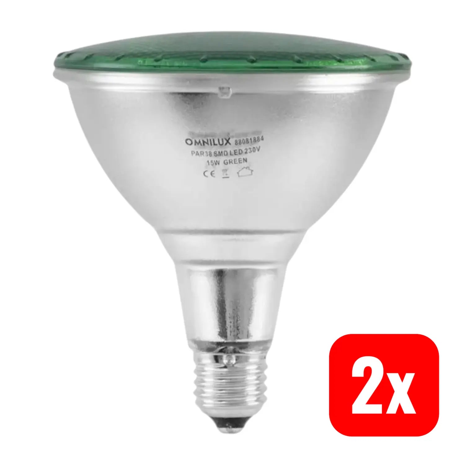 B-Ware Omnilux Lampe Leuchtmittel Led E27 Grün Par38 121 X 135 Mm 50 Grad 15 W 2 Stück - 4026397579949