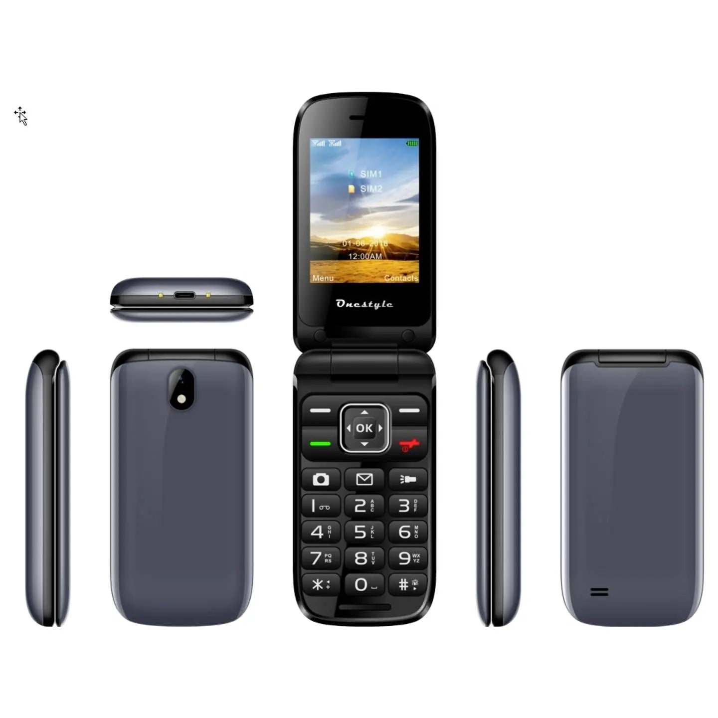 B-Ware Onestyle Klapphandy Mobiltelefon Platin Handy Lte Schwarz Dual Sim 2,8 Zoll 4 G - 6975020870763