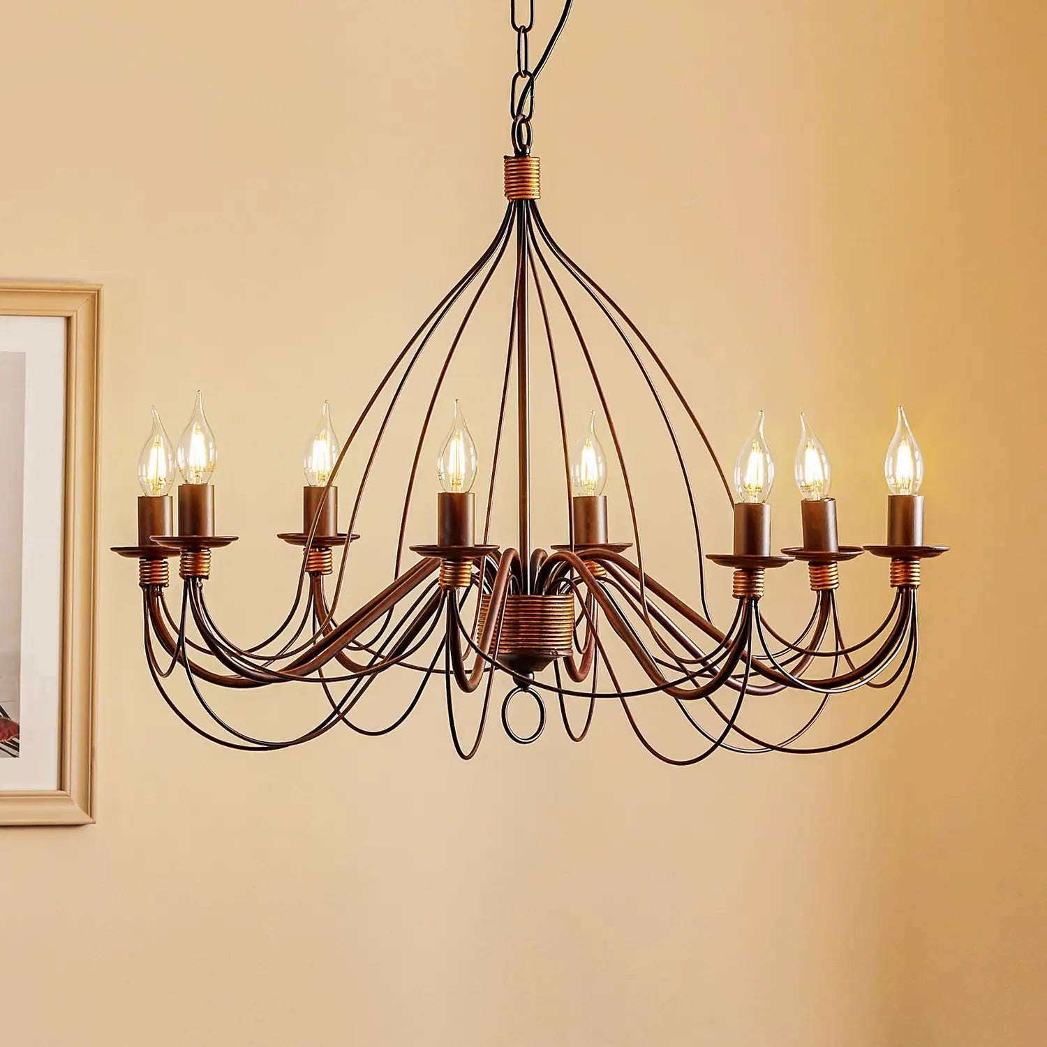 B-Ware Onli Kronleuchter Deckenleuchte Fiamma Marrone Eisen Bronze 8 Flg Siehe Text - 8030626515925